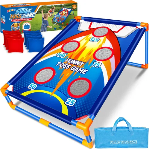 Juego de lanzamiento de bolsas de frijoles para actividades al aire libre para niños, juegos de Cornhole para niños y niñas de 3, 4, 5, 6, 7, 8