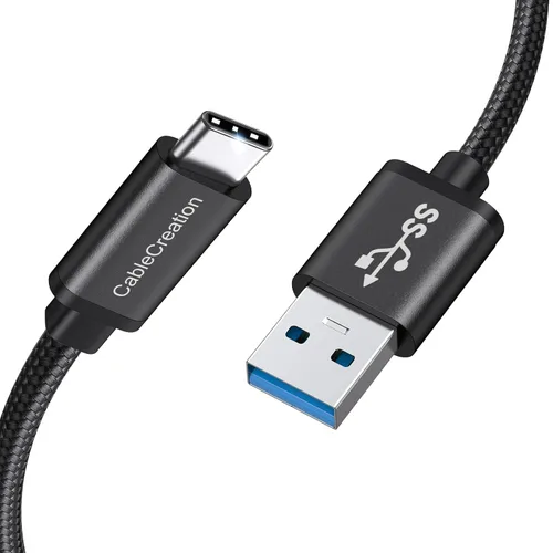 Miniatura 12 de CableCreation Cable USB C a USB A de 1 pie, USB 3.1 USB 3.2 Gen2 10Gbps USB A a C, cable de datos, Android Auto Cord 3A para USB C, SSD externo