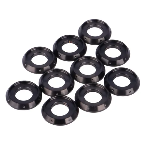Miniatura 6 de 10Pcs Arandela de brida de titanio M5 M6 M8 M10 para motocicleta y automóvil (Negro, M8)