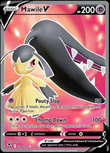 Mawile V 178/195 - Tempestad plateada - Arte completo - Tarjeta Pokemon Ultra Rare - Lámina holográfica