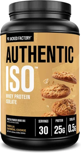 Miniatura 10 de Jacked Factory Auténtico polvo aislado de proteína de suero ISO, bajo en carbohidratos, proteína de construcción muscular sin OMG sin rellenos