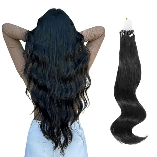 Miniatura 61 de ABH AMAZINGBEAUTY HAIR Extensiones de cabello rizado liso para mujeres negras con punta en I, cabello humano, punta en I, Remy, 50 mechones, punta