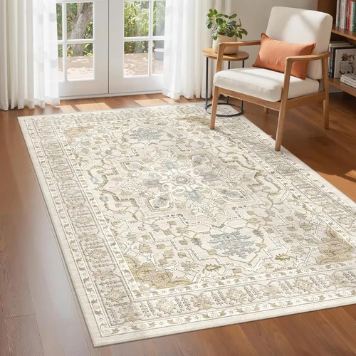Miniatura 43 de befbee Alfombras de 6x9 pulgadas para sala de estar - Alfombras lavables a máquina resistentes a las manchas para dormitorio, alfombra de área