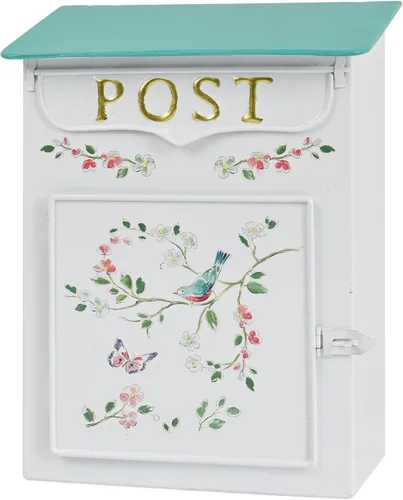 Miniatura 10 de Buzón vintage de montaje en pared para exteriores, buzones pequeños para casa exterior de metal, estilo antiguo, dije nostálgico para decoración