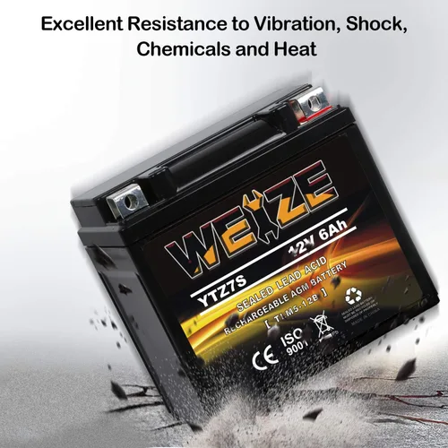 Miniatura 4 de Weize YTZ7S-BS Reemplazo de batería AGM sellada sin mantenimiento YTZ7S compatible con Honda TRX450ER TRX450R ATV motocicleta Battieres