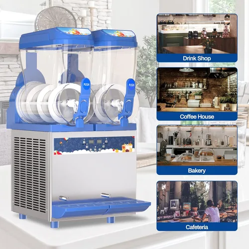 Miniatura 7 de XPW Máquina comercial de granizado 1000 W 30L Tanques Máquina comercial para hacer granizados Máquina de Margarita de acero inoxidable 304 Máquinas