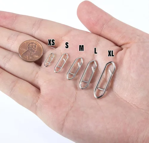 Miniatura 7 de Alwonder Paquete de 50 Clips de Velocidad de Potencia para Pesca, Clips de Velocidad de Acero Inoxidable de Alta Resistencia para Cambio Rápido