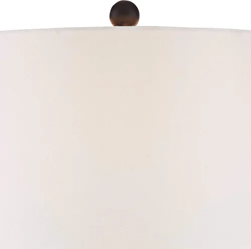 Miniatura 3 de 360 Lighting Dolbey - Juego de 2 lámparas de mesa rústicas de granja de 28 pulgadas de alto, columna cónica de bronce profundo, pantalla de tambor