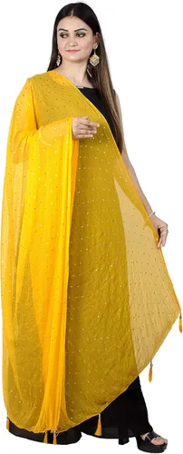 Miniatura 21 de Chandrakala Chal Dupatta de gasa para mujer, chal envolvente Chunni, beige (D191-P)