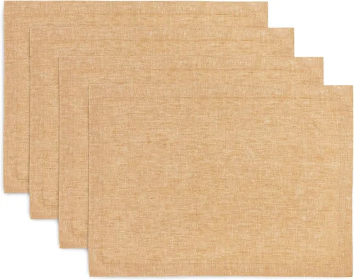 Miniatura 55 de Solino Home Athena - Juego de 4 manteles individuales cuadrados de lino natural claro de 14 x 14 pulgadas, manteles individuales 100 % lino puro
