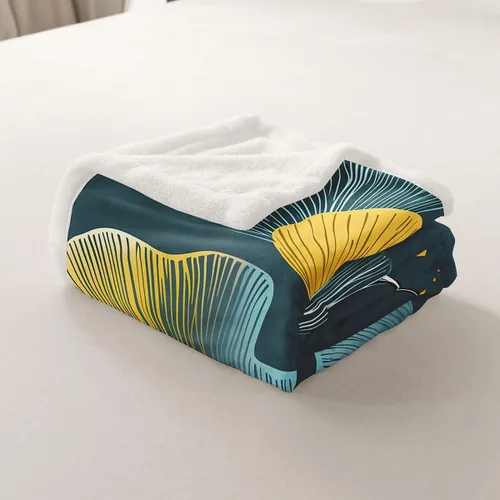 Miniatura 5 de Manta de hojas de Ginkgo de color amarillo, verde azulado, Ginkgo Biloba, manta de forro polar para niños y niñas, manta botánica de 40 x 50