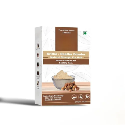 100% Pure Reetha Powder - Natural Hair Cleanser, Non-GMO, Chemical-Free, Ideal for Hair Care and Skin Care
