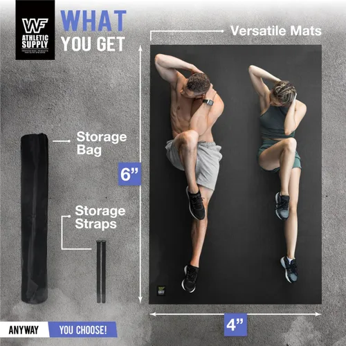 Miniatura 2 de WF Athletic Supply Premium Grandes Esterillas de Piso para Ejercicio, 7 MM de Espesor, Esterillas de Entrenamiento para Gimnasio en Casa, Gruesas