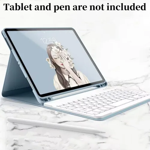 Miniatura 4 de Funda con teclado retroiluminado arcoíris para Galaxy Tab S6 Lite de 10.4 pulgadas con mouse y 7 colores RGB retroiluminación colorida teclado