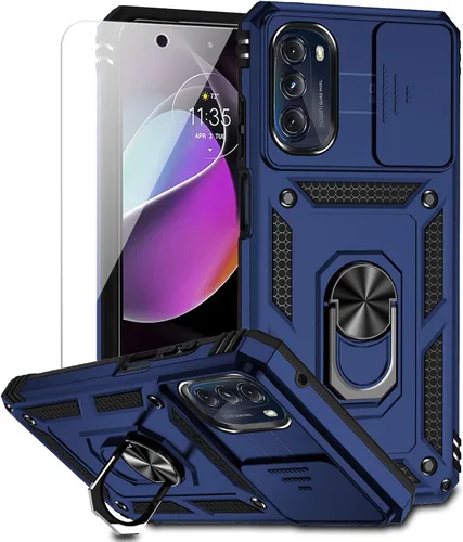 Miniatura 12 de Funda para Moto G 5G 2022 con cubierta deslizante para cámara y protector de pantalla HD [grado militar de 16 pies, probada en caídas], soporte