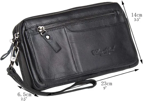 Miniatura 7 de Hebetag Cartera de cuero para hombre organizador de muñeca
