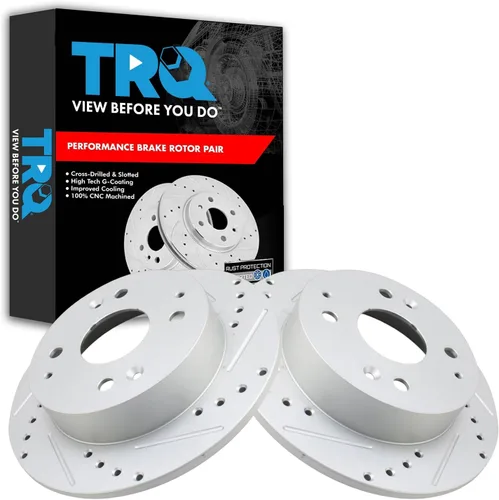 Miniatura 279 de TRQ Juego de rotores de freno de rendimiento trasero con revestimiento G premium compatible con Mazda 6 2014-2021