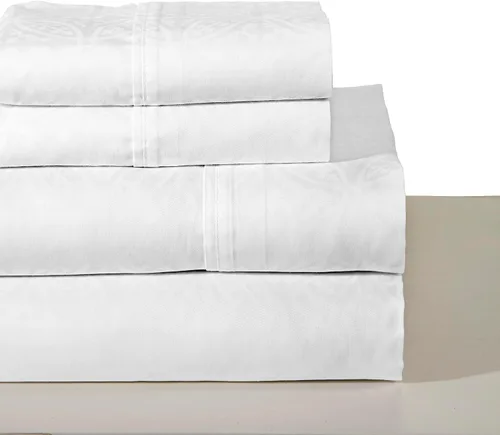 Miniatura 20 de Pointehaven - Fundas de almohada bordadas de algodón Euro de 300 hilos, Algodón, Bone, Completo