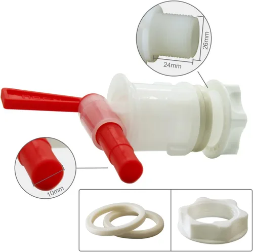 Miniatura 2 de PERA Paquete de 4 grifos de grifo de espita de barril de plástico para cerveza casera para elaboración de vino casero