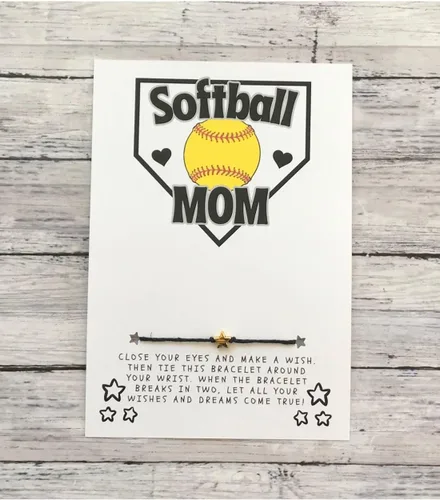Miniatura 13 de Softball Wish Bracelet, Softball Gift, Team Gift, Softball Card, Graduation, Senior Year, Sports Team Party Favor Gift, Team Wish Gift