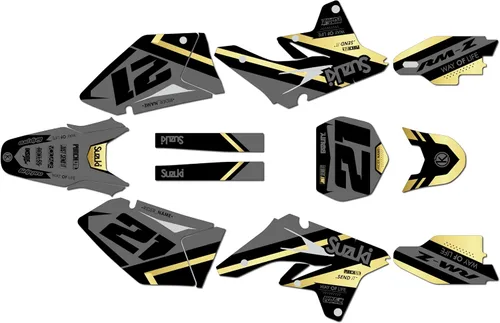 Miniatura 9 de Kit de gráficos para Suzuki RMZ 250 (2007-2009) Serie Enigma Azul 09 Mil - Dirt Bike - Kit de calcomanías gráficas de carreras personalizadas, sin
