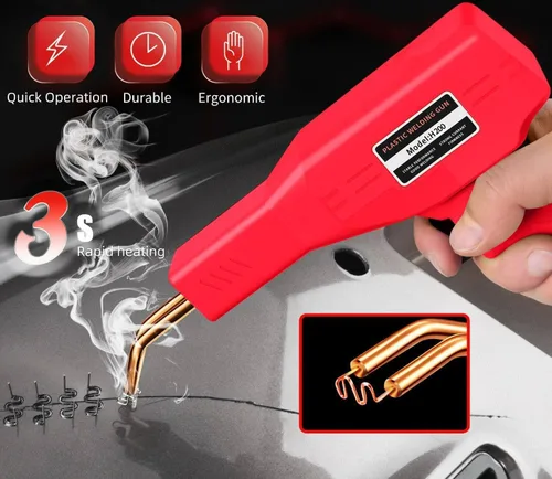 Miniatura 3 de Soldador de Plástico 220W, Kit de Soldadura de Plástico con 1200 Grapas y 40 Varillas, Kit de Soldadura de Plástico con 5 en 1 Puntas de Soldadura