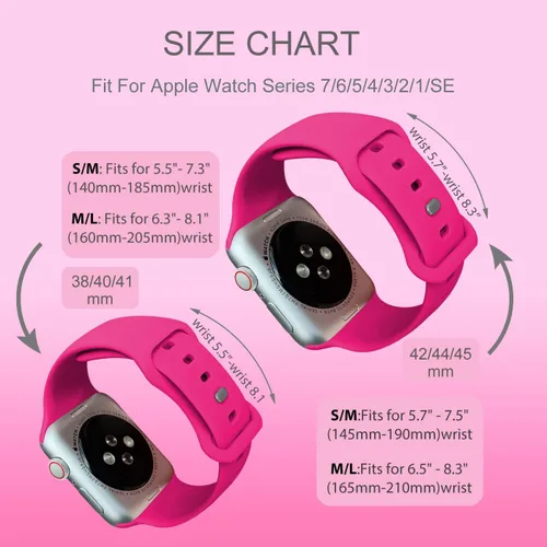Miniatura 7 de Correas deportivas compatibles con Apple Watch de 1.65, 1.73, 1.77, 1.77, 1.61, 1.49, 1.57 y 1.73 pulgadas, para mujeres y hombres, correa de Rosa