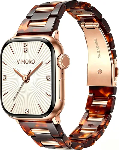 Miniatura 16 de V-MORO - Correas de resina compatibles con Apple Watch Series 11/10/9/8/7 y SE/6/5/4/3/2/1/SE3 de 1.49, 1.57, 1.61, 1.65 pulgadas, correa ligera