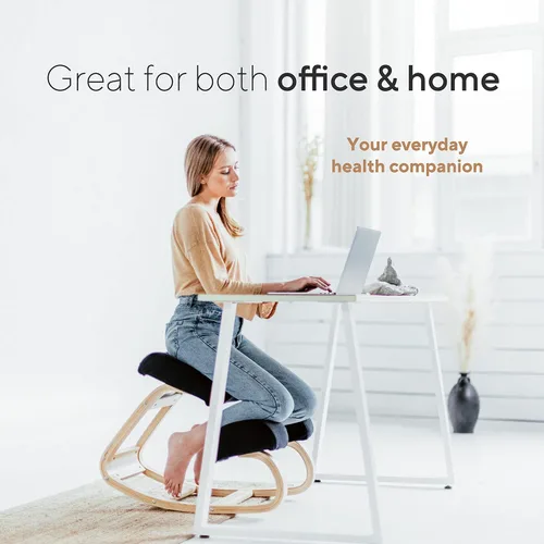 Miniatura 5 de Silla ergonómica de rodillas con acolchado extra, soporte de postura, cómoda silla de escritorio, taburete mecedor en ángulo y asiento