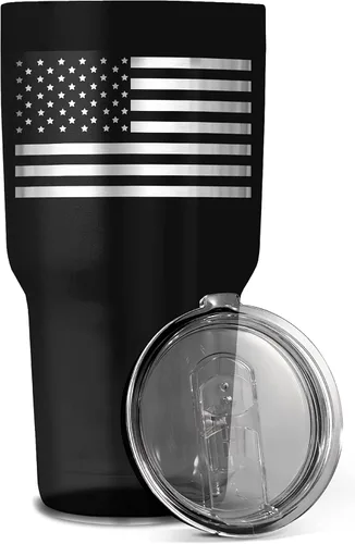 Miniatura 26 de Gadsden Flag Don't Tread on Me - Vaso patriótico de 30 onzas, taza de viaje con la bandera estadounidense, taza de café patriótica, doble