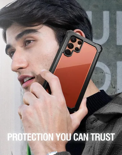 Miniatura 7 de Funda Poetic Guardian para Samsung Galaxy S22 Ultra 5G de 6,8 pulgadas [prueba de caídas de grado militar de 6 pies], protector de pantalla Naranja
