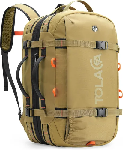Miniatura 15 de Tolaccea Mochila de viaje para laptop para hombres y mujeres, mochila de transporte expandible de 40L-50L con compartimento húmedo y seco, mochila