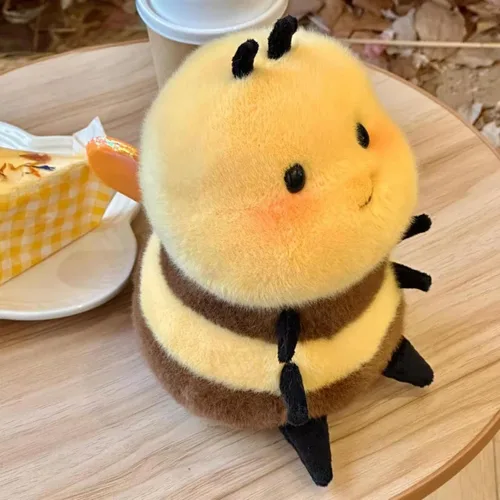Miniatura 5 de Peluche de abeja realista de 8 pulgadas, lindo animal de peluche de abeja salvaje, ultra suave, regalos Kawaii para niños y adultos, amarillo