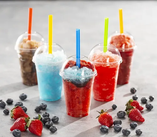 Miniatura 3 de Vasos de PET transparentes con tapas de cúpula y pajitas para café helado, batido, bebidas frías, tazas de granizado, batidos, batidos, helado