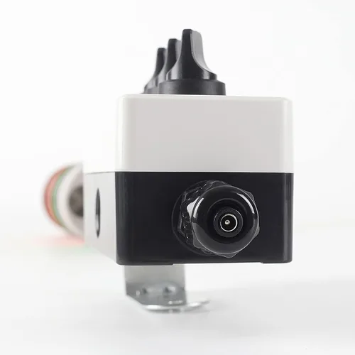 Miniatura 7 de Luz LED de torre Andon de 2 pilas con zumbador Señal de advertencia industrial, rojo/verde, interruptor ABB, adaptador Mean Well 120V-24V