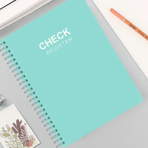 Miniatura 6 de Registro de cheques - Libros de registro A5 con registros de cheques y transacciones, libro de registro de cuentas de cheques para personal y verde