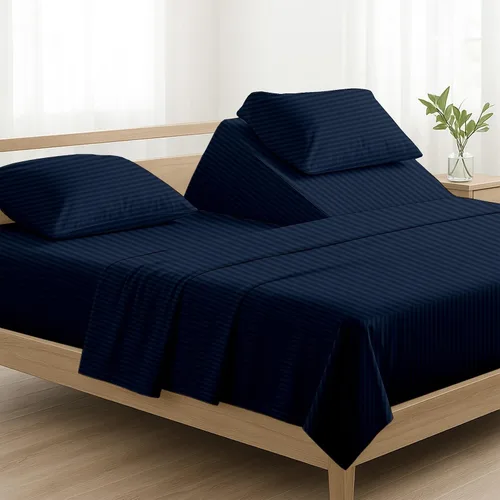 Miniatura 18 de NON Sticky cotton Juego de sábanas de 4 piezas para cama ajustable con números de sueño, 100% algodón egipcio, cabezal flexible de 34 pulgadas, se