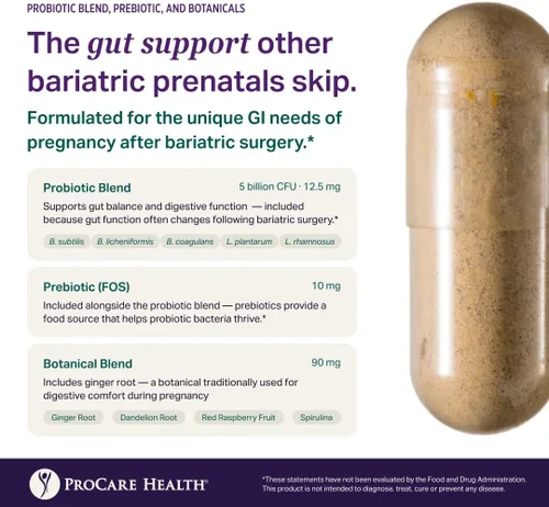 Miniatura 4 de ProCare Health Multivitamínico bariátrico prenatal con hierro (60 cápsulas fáciles de tragar) - para mujeres, vitaminas bariátricas para bypass