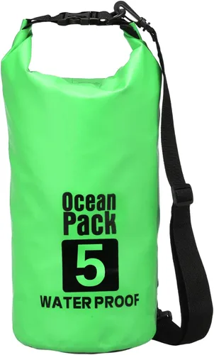 Miniatura 38 de Bolsa seca impermeable, 5 L, ajuste para mujeres y hombres, bolsas a prueba de agua, mochila flotante ligera de almacenamiento en seco con silbato