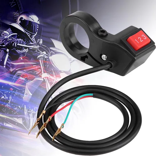Miniatura 4 de Fydun Interruptor eléctrico de manillar de motocicleta de 0.866 in, 7/8 pulgadas, 3 velocidades, kit universal de scooter de bicicleta eléctrica