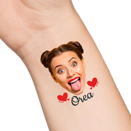 Miniatura 35 de Tatuajes temporales personalizados con texto de nombre, tatuaje temporal personalizado con logotipo fotográfico para adultos, parejas, mujeres
