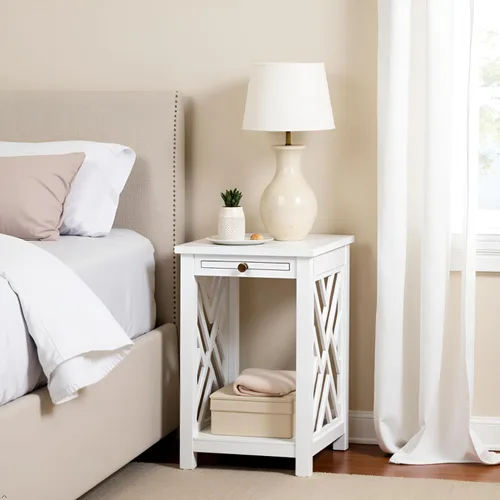Miniatura 2 de Alaterre Furniture Coventry - Mesa auxiliar de madera con bandeja y estante inferior