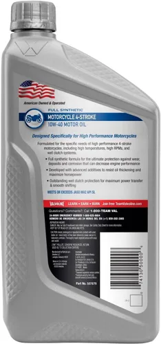 Miniatura 3 de Valvoline Aceite de motor de motocicleta de 4 tiempos completamente sintético SAE 10W-40, 1 cuarto de galón, caja de 6