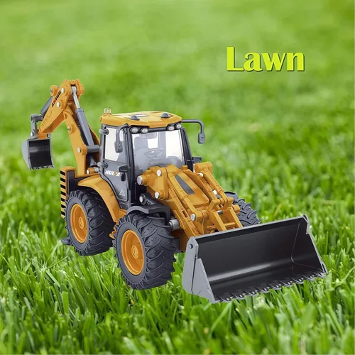 Miniatura 8 de Retroexcavadora, excavadora, camión, juguetes para niños, 1/50, construcción de vehículos de ingeniería de metal, tractor, colección de modelos