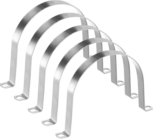 Miniatura 39 de M METERXITY Paquete de 3 abrazaderas de conducto, correa rígida de acero inoxidable 304 de 3-1/2 pulgadas M89 U con 2 agujeros