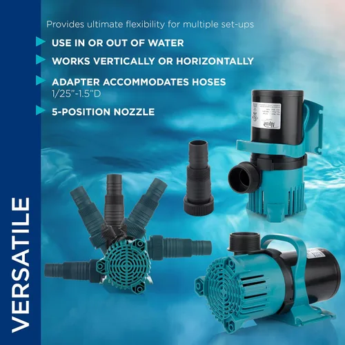 Miniatura 7 de Alpine Corporation PEG3000 Bomba sumergible de ahorro de energía Vortex de 3000 GPH — Diseño duradero y eficiente para estanques, cascadas