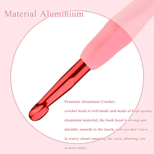 Miniatura 3 de Gancho de Ganchillo Ergonómico de 8mm, Agujas de Ganchillo para Tejer, Agujas de Tejer Lisas para DIY Hecho a Mano, Gran Regalo para Mujeres