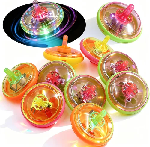 Miniatura 2 de PROLOSO 100 piezas iluminan para arriba Spinning Tops LED intermitentes con giroscopio