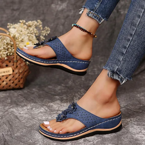 Miniatura 15 de Sandalias planas de verano elegantes para mujer, sandalias ortopédicas para mujer, soporte de arco