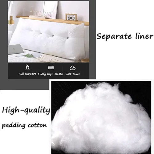 Miniatura 6 de Cojín grande triangular para cabecero, suave para cabecero, cojín para sofá cama, soporte de posicionamiento, almohada de lectura de cuña, gris